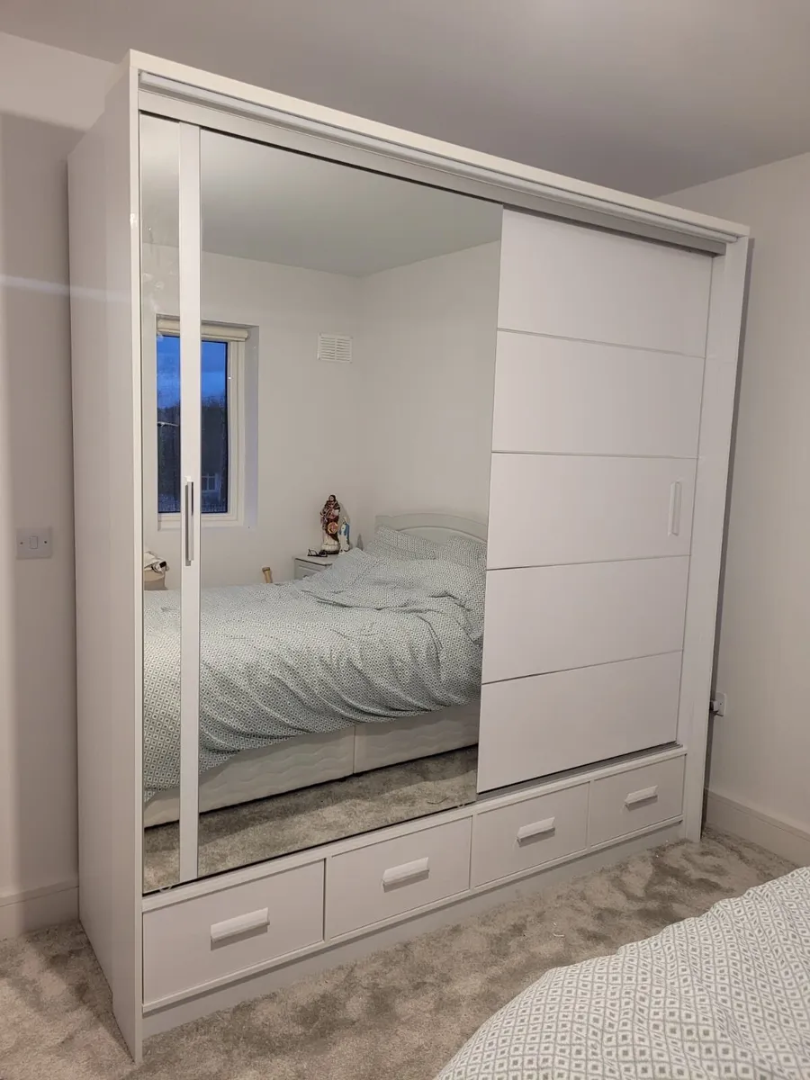 Wardrobe SYCYLIA 203cm LED White *FREE DELIVERY - Image 1