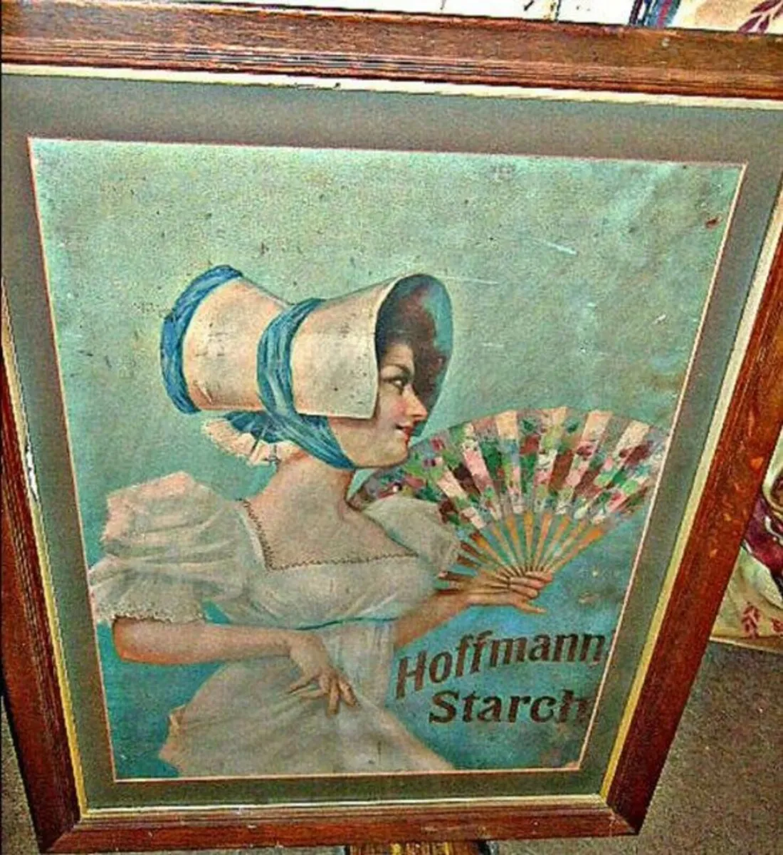 Large Vintage Framed Hoffman Starch Advertisement - Image 1