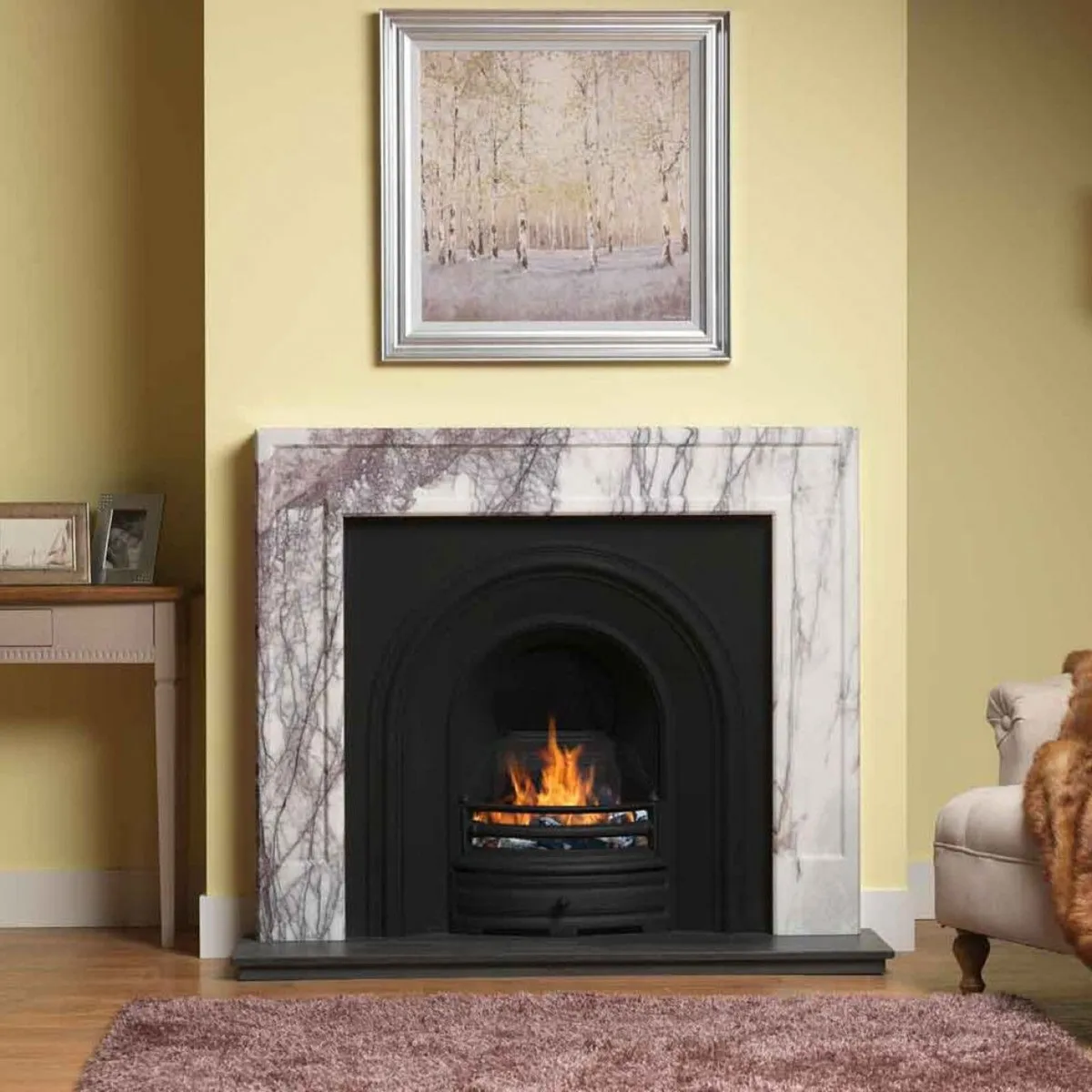 Allora Lilac Marble Fireplace Surround 51'' - Image 3