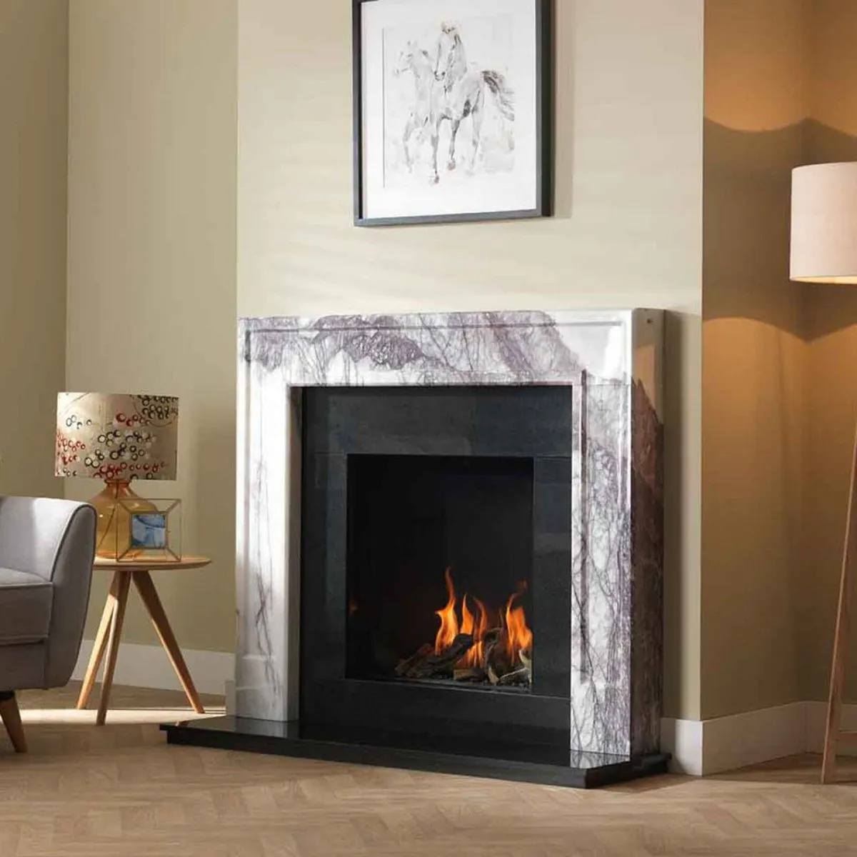 Allora Lilac Marble Fireplace Surround 51'' - Image 4