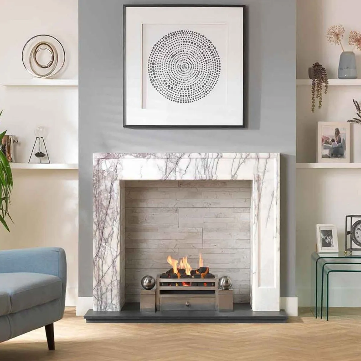 Allora Lilac Marble Fireplace Surround 51'' - Image 1