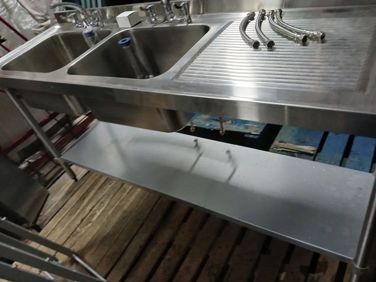 Staneless steel cabbinet double sink unit complete - Image 3