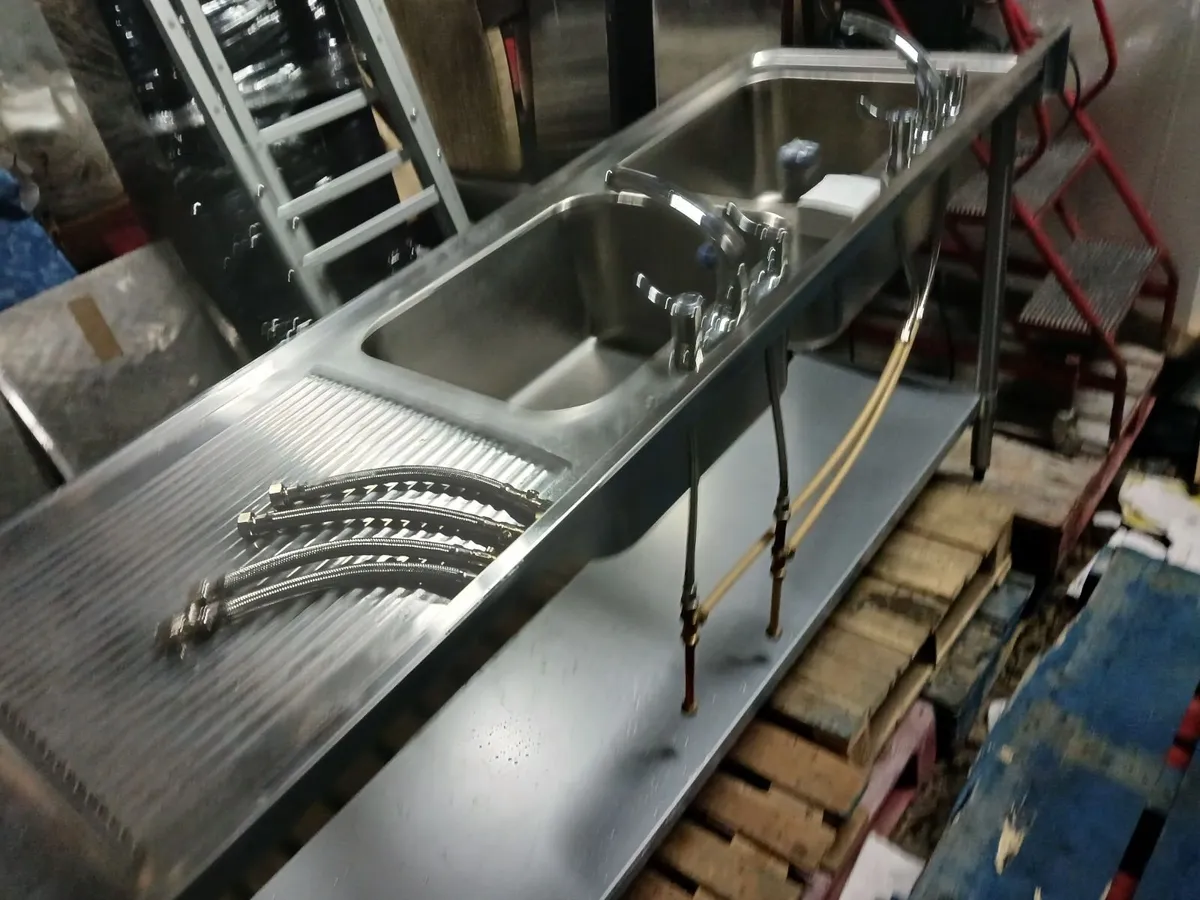 Staneless steel cabbinet double sink unit complete - Image 2