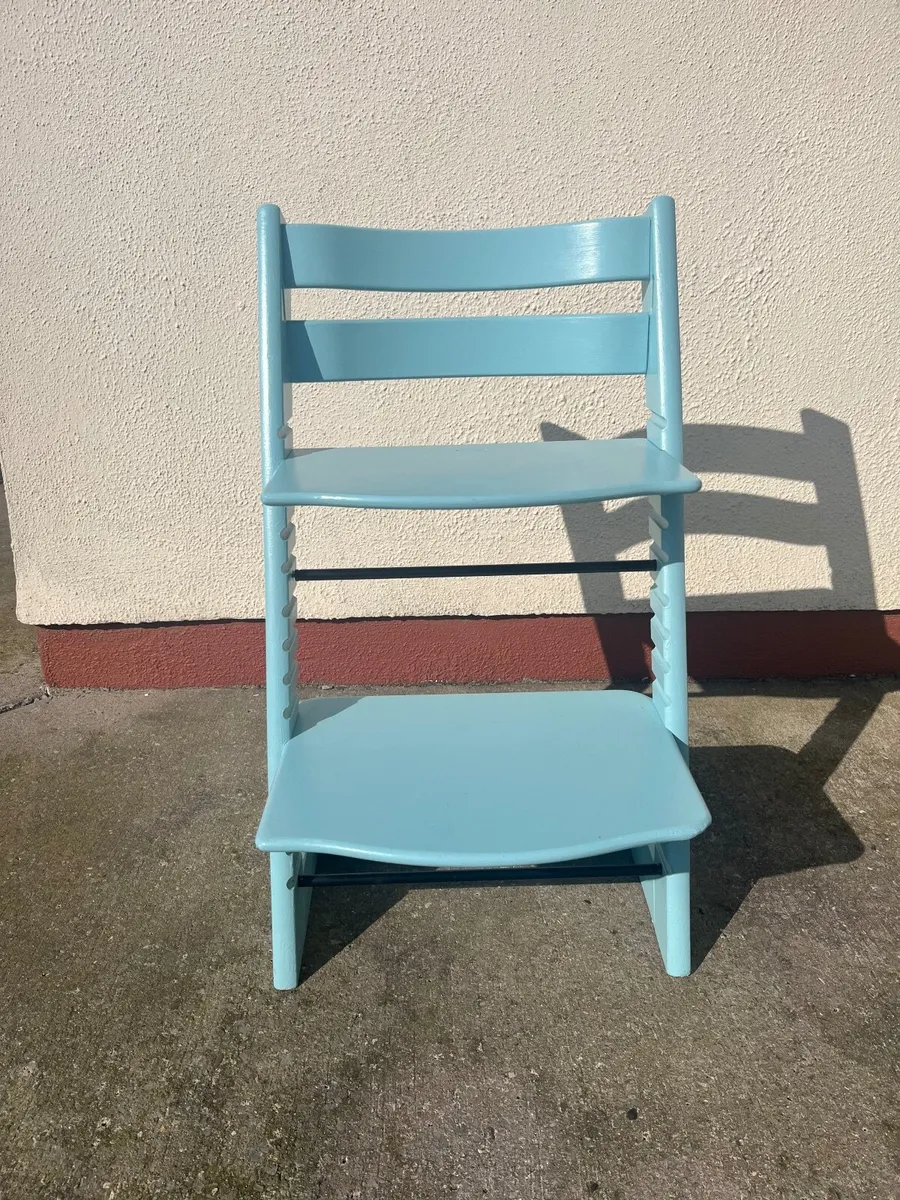 Tripp Trapp Chair, repainted blue. - Image 4