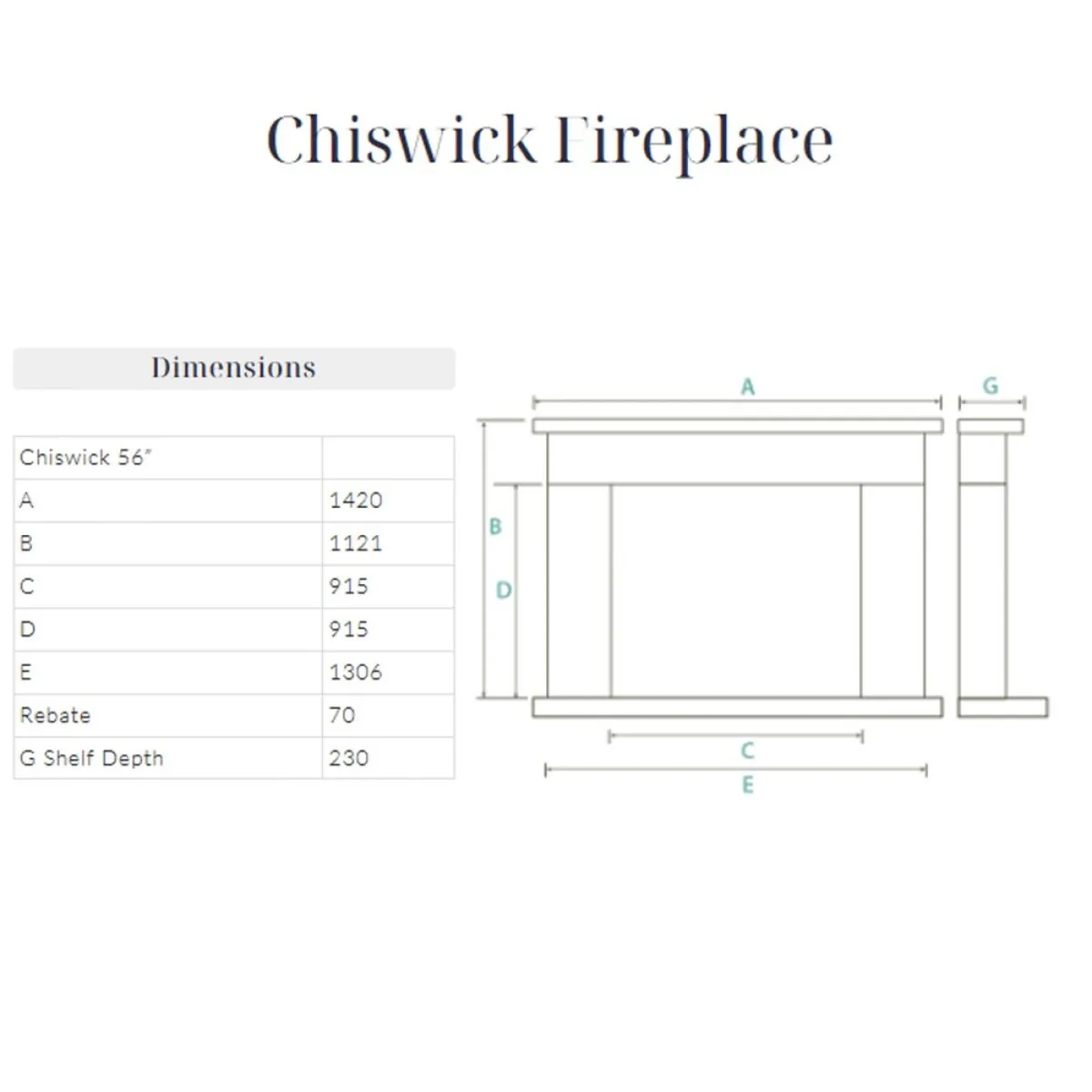 Chiswick 56" Carrara Marble Fireplace - Image 2