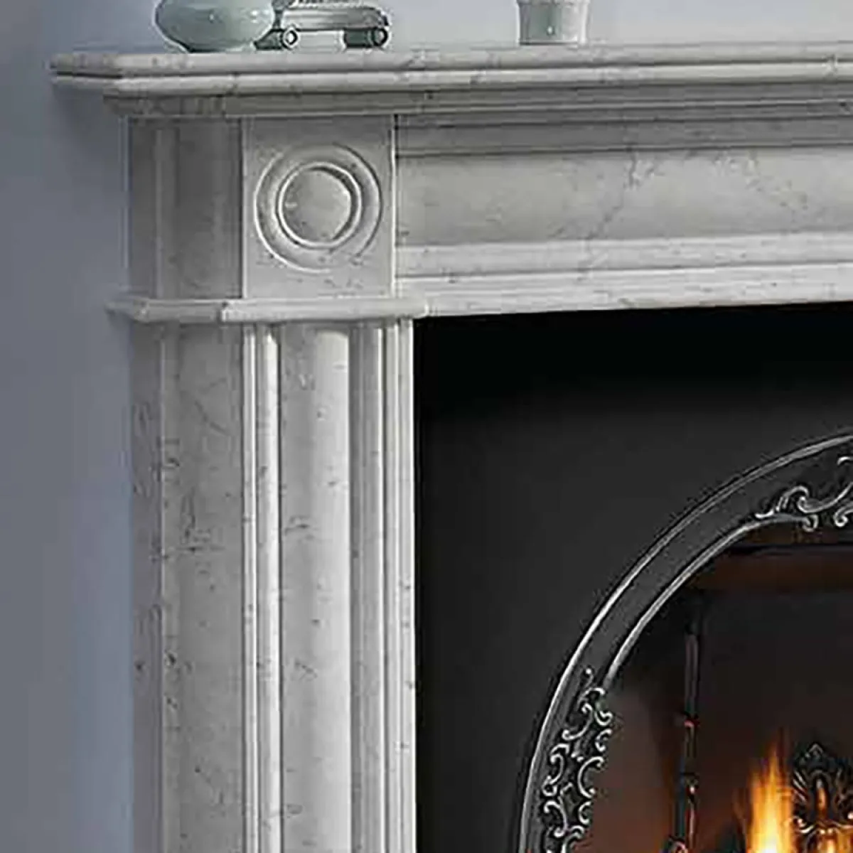 Chiswick 56" Carrara Marble Fireplace - Image 3