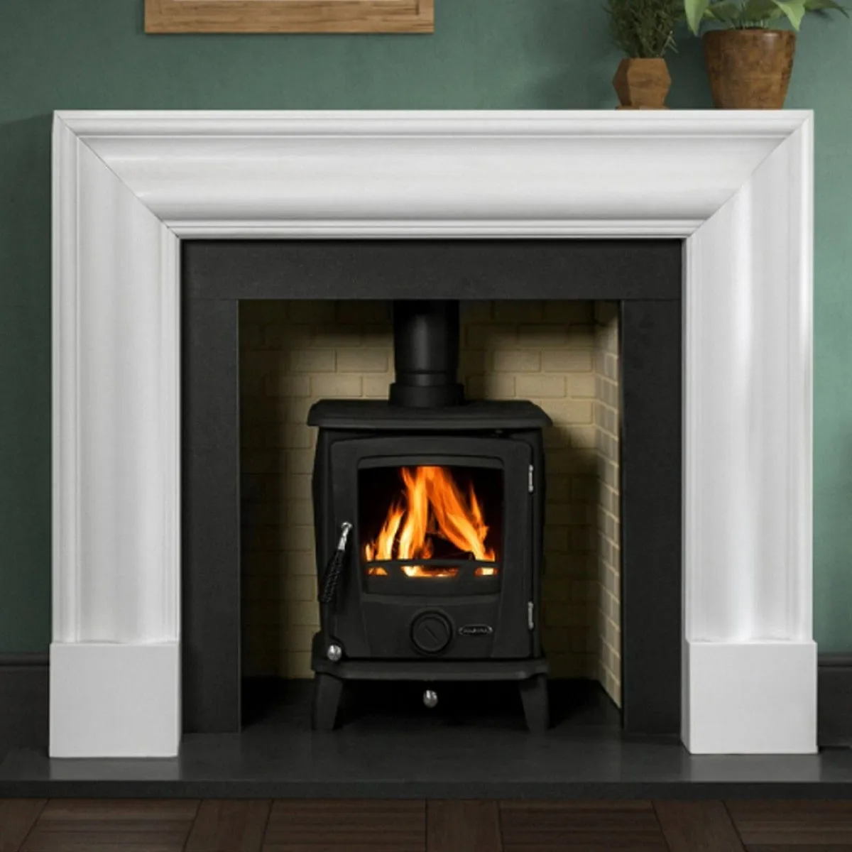 54" Continental  Polar White fire surround