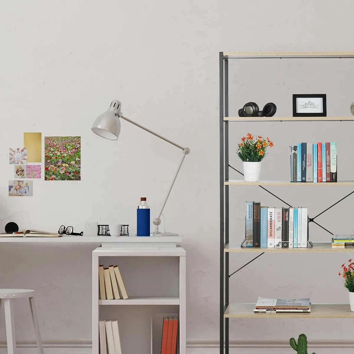 Industrial Shelving Unit Tall Book Case Open - Image 2