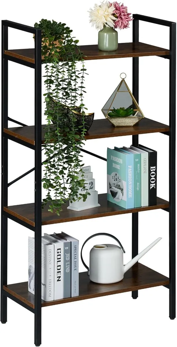 Bookcase 4 Tiers 122x60x32 cm Shelving Unit - Image 1