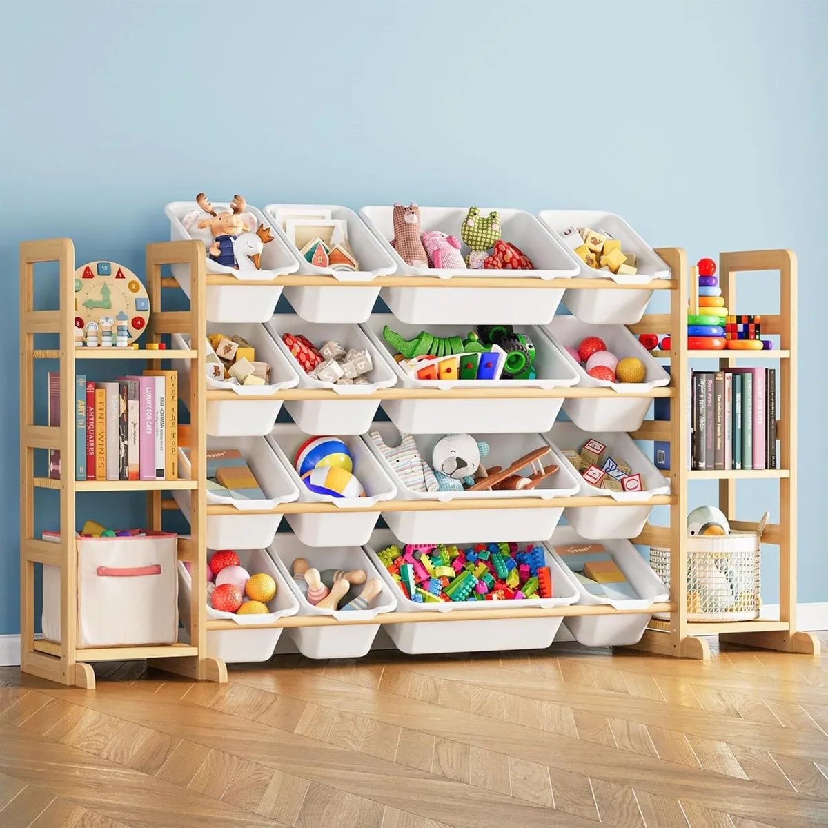 Toy Storage Organizer with 6 Shelves and 16 Bins - Image 1
