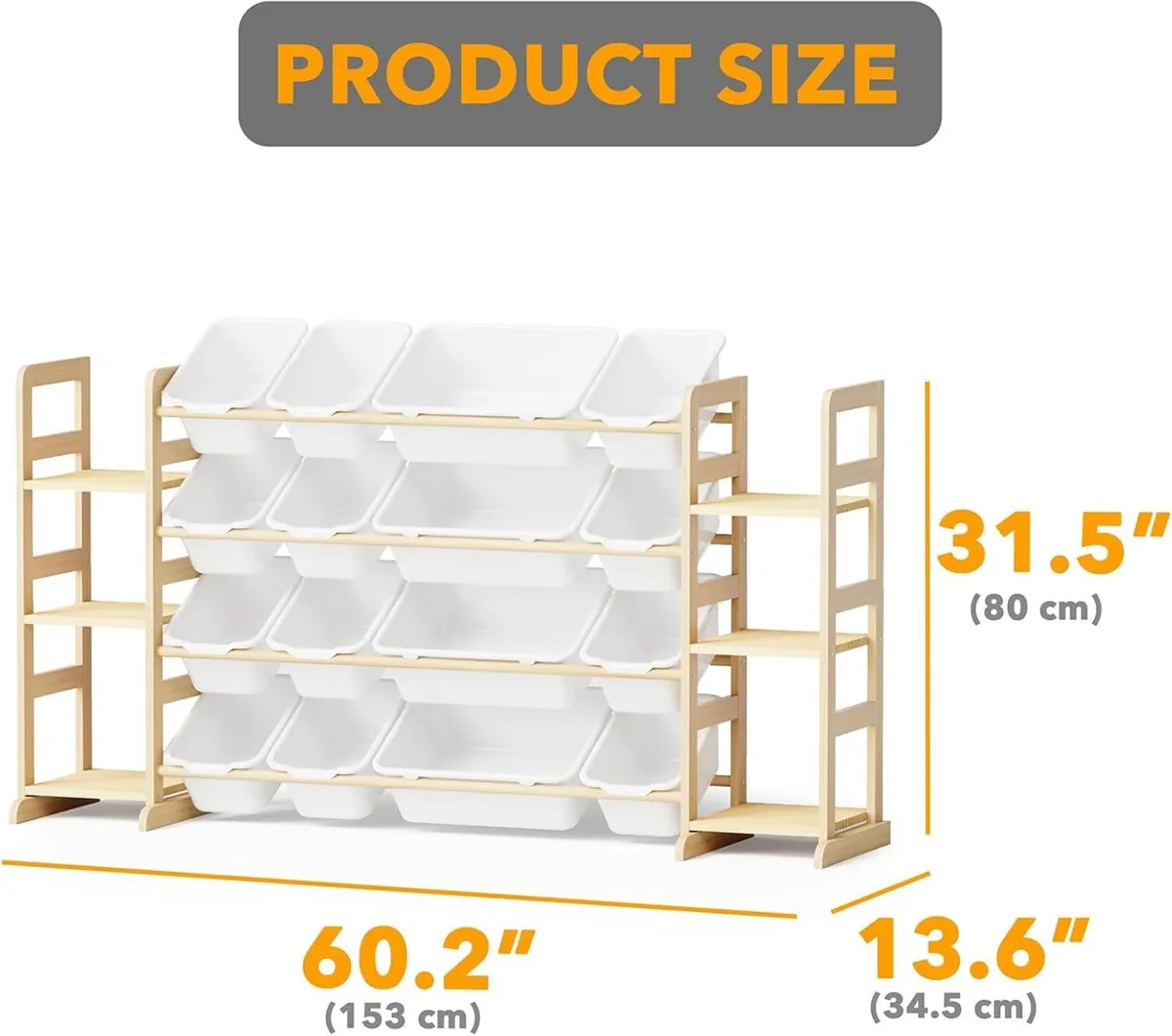 Toy Storage Organizer with 6 Shelves and 16 Bins - Image 2