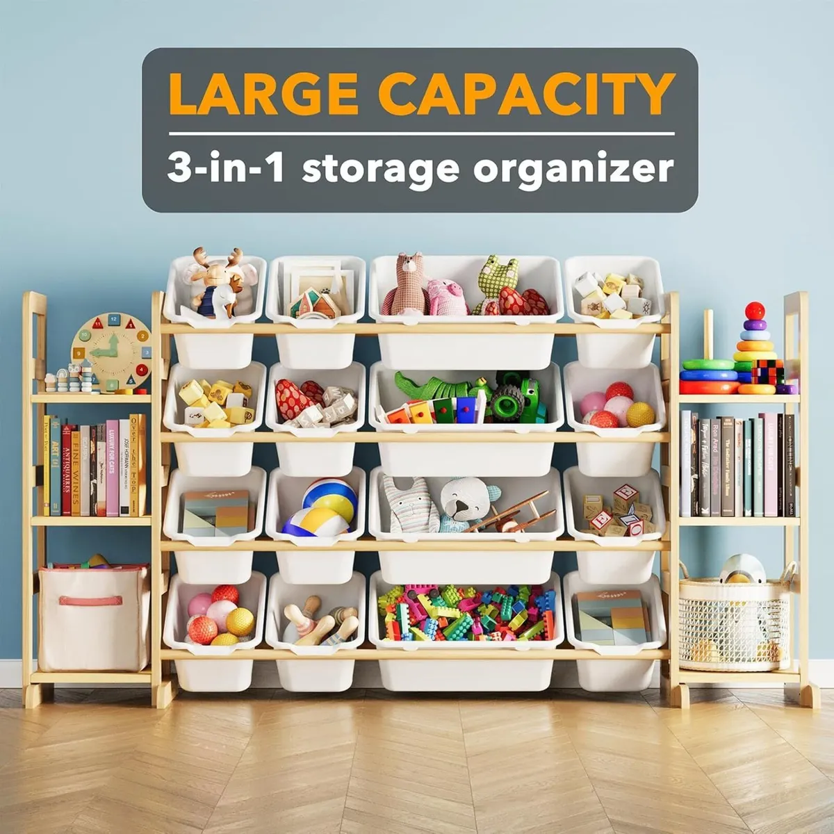 Toy Storage Organizer with 6 Shelves and 16 Bins - Image 3