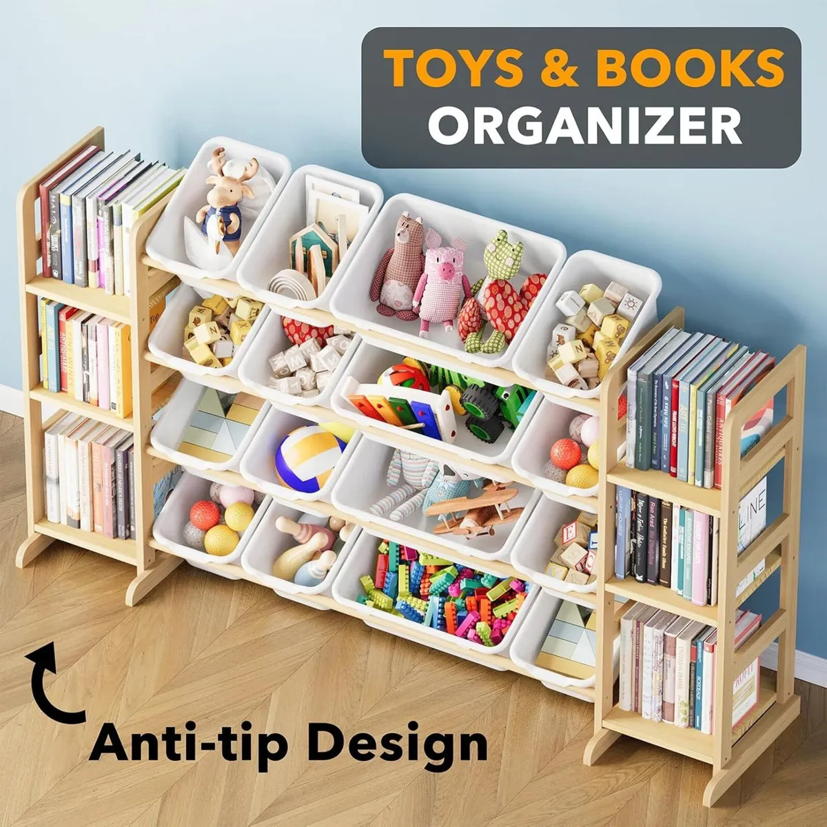 Toy Storage Organizer with 6 Shelves and 16 Bins - Image 4