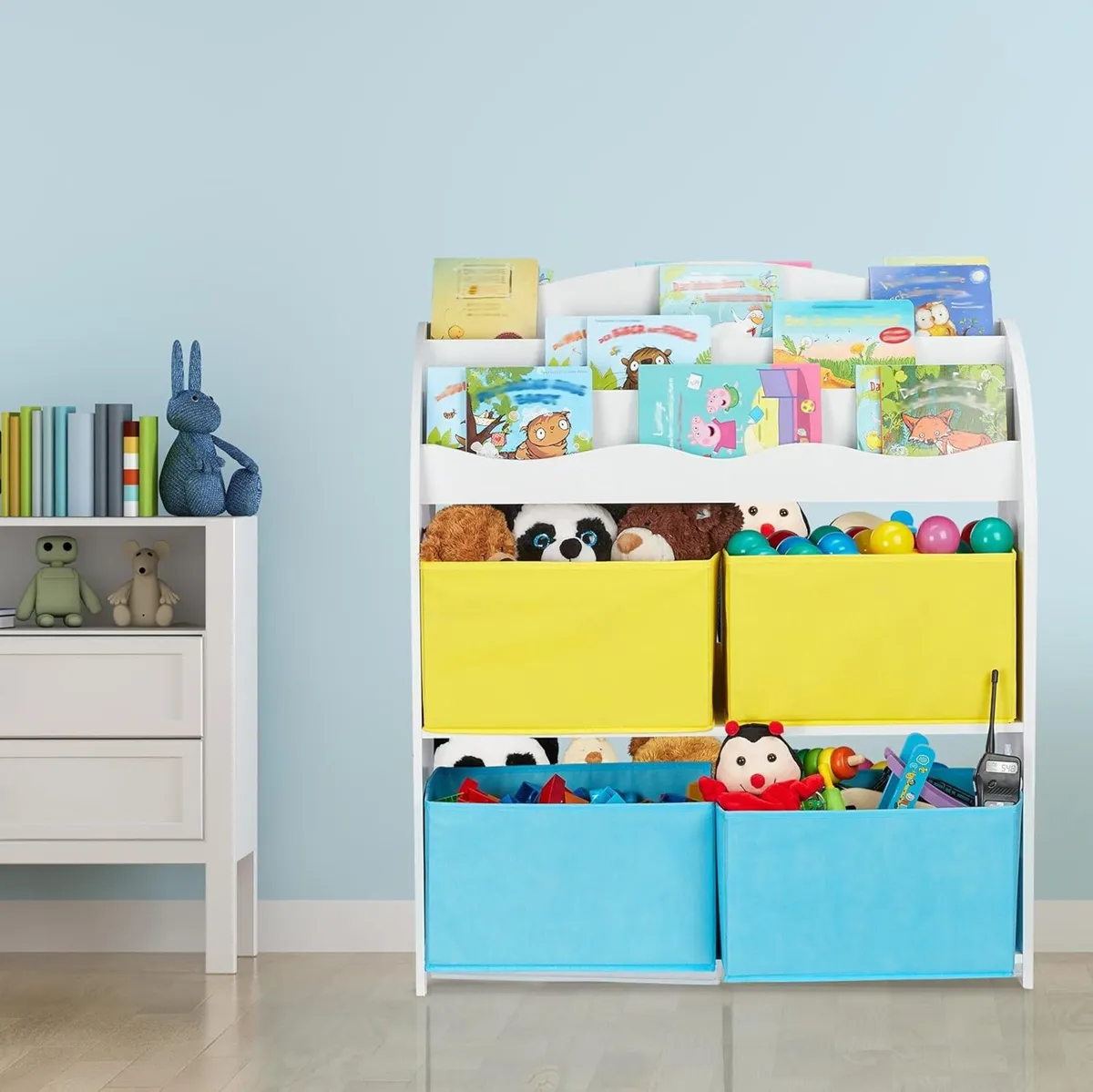 Children's Shelf Campfire Motif 4 Boxes Compartmen - Image 4