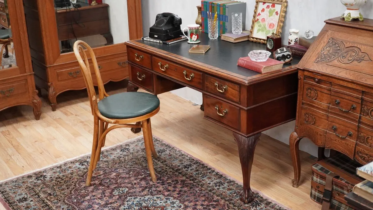 c.1900 Revival Mahogany Writing Desk - Image 3