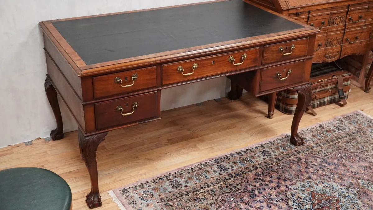 c.1900 Revival Mahogany Writing Desk - Image 1