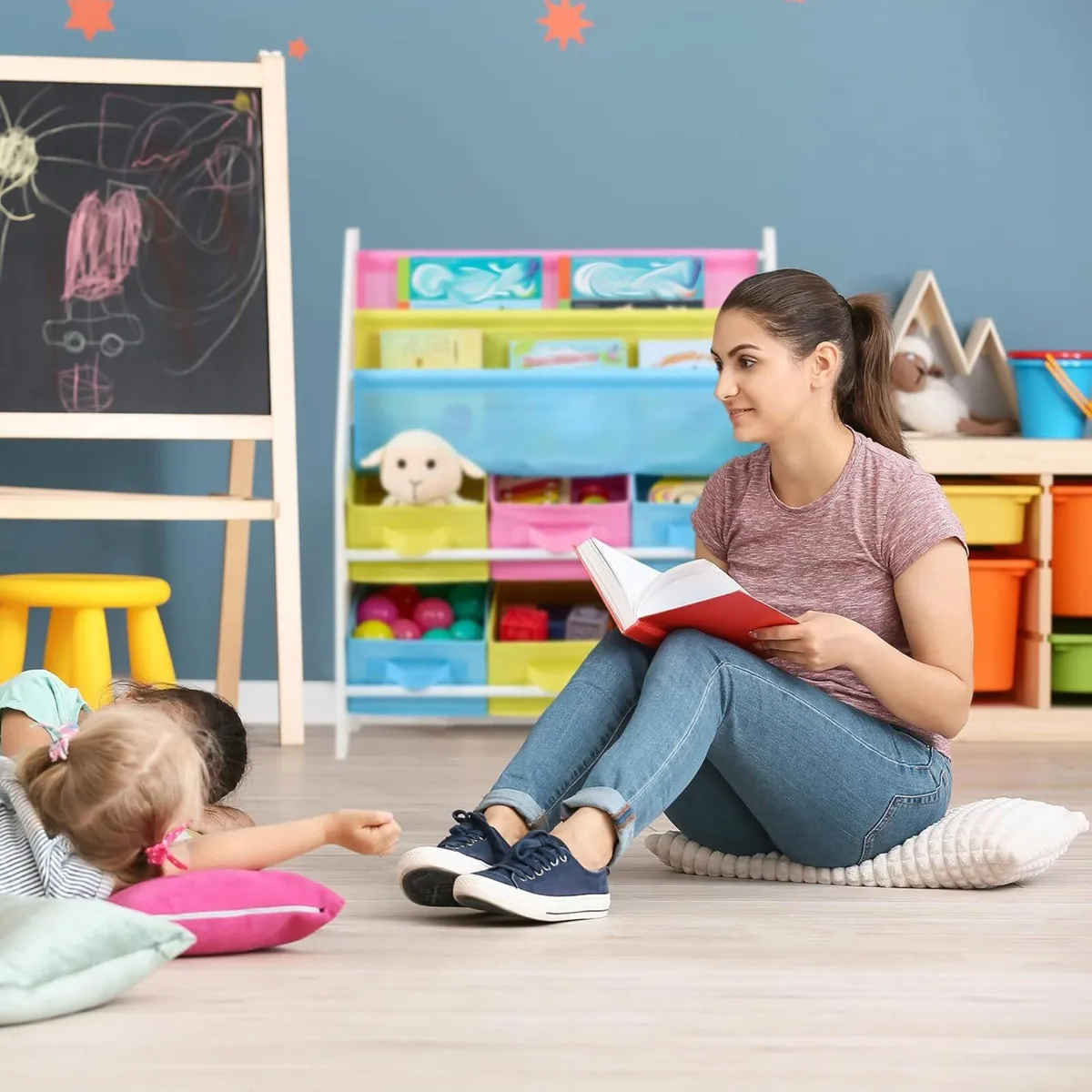 Children's Shelf 6 Boxes Compartments for Books - Image 4