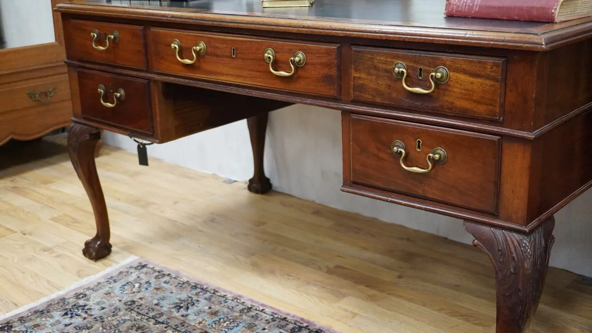 c.1900 Revival Mahogany Writing Desk - Image 4