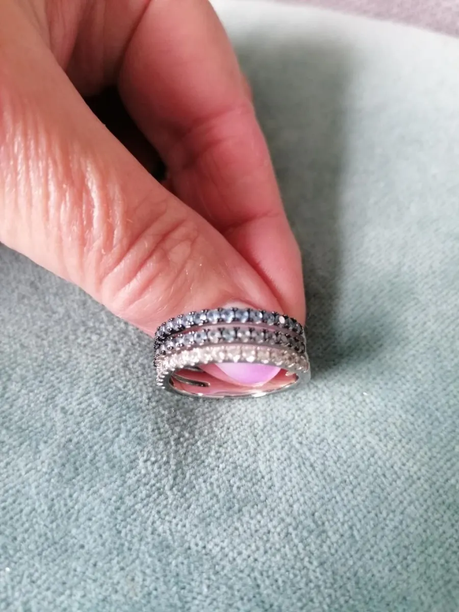 Treble Layered Sterling Silver Ring - Image 2