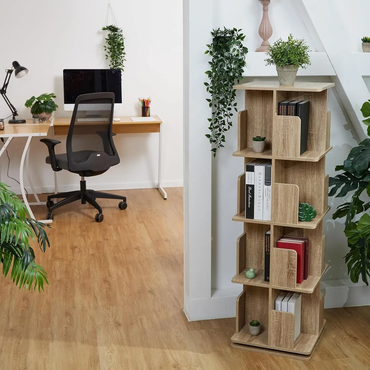 Rotating Bookcase 360-Degree Swivel 4 Levels - Image 2