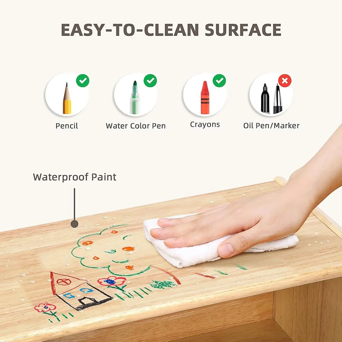 Rubber Wood 5-Compartment Montessori Shelf 110 cm - Image 4