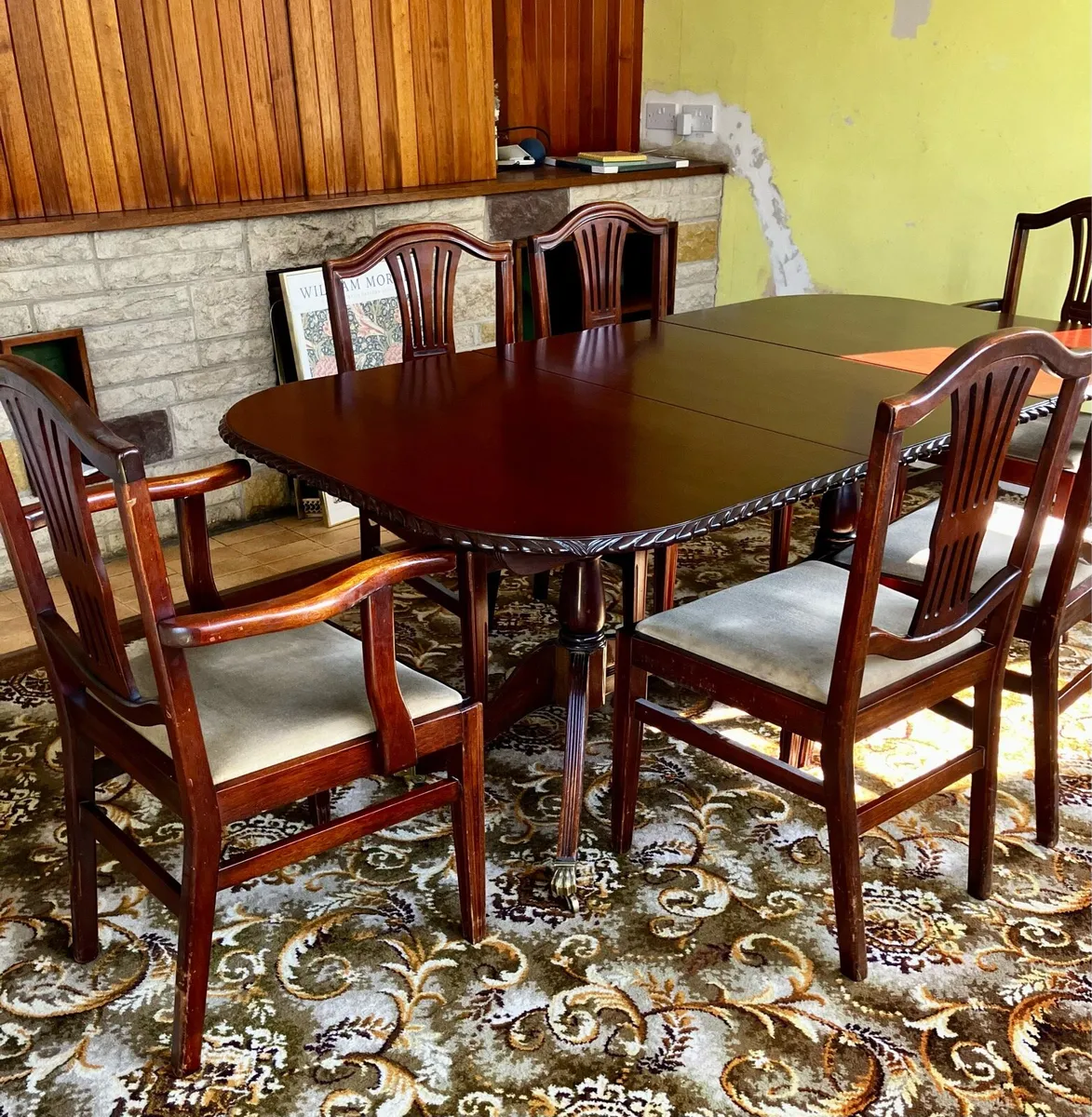 Mahogany Dining Table & 6 Chairs - Duncan Phyfe St - Image 2