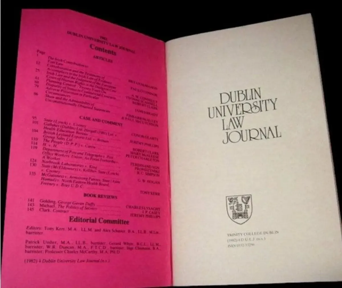 Vintage 'Dublin University Law Journal' (DULJ)1982 - Image 1