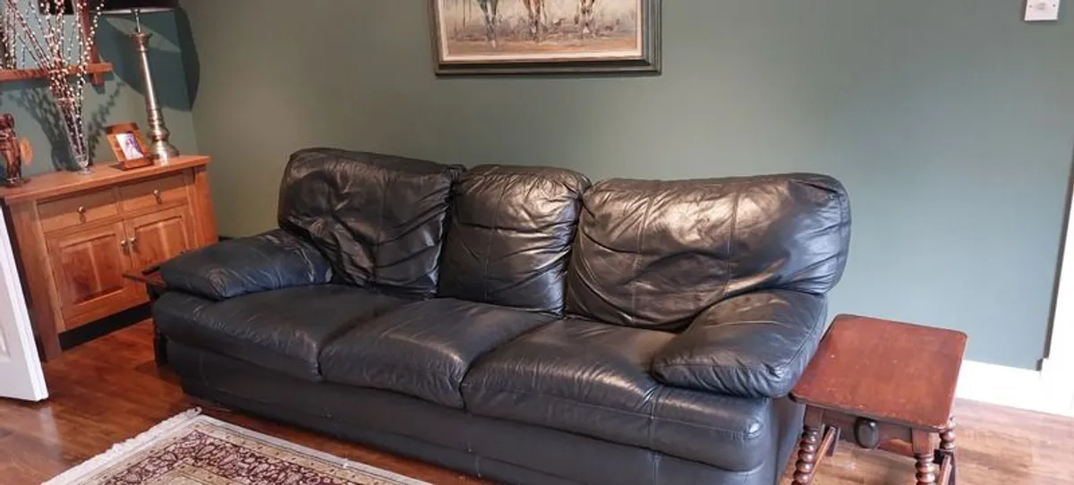 Soft Leather Suite & Ottoman - Image 1