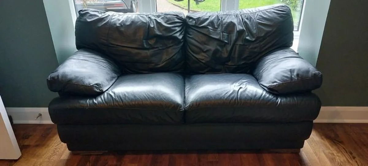 Soft Leather Suite & Ottoman - Image 2