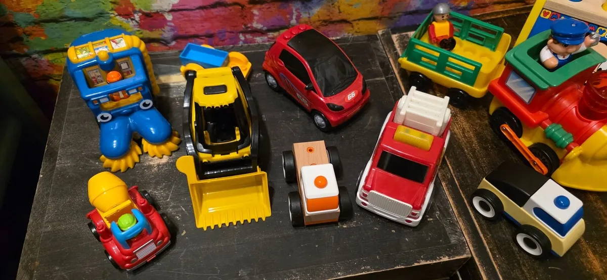Toys for toddler 10 x vehicles and Disney wooden g - Image 2