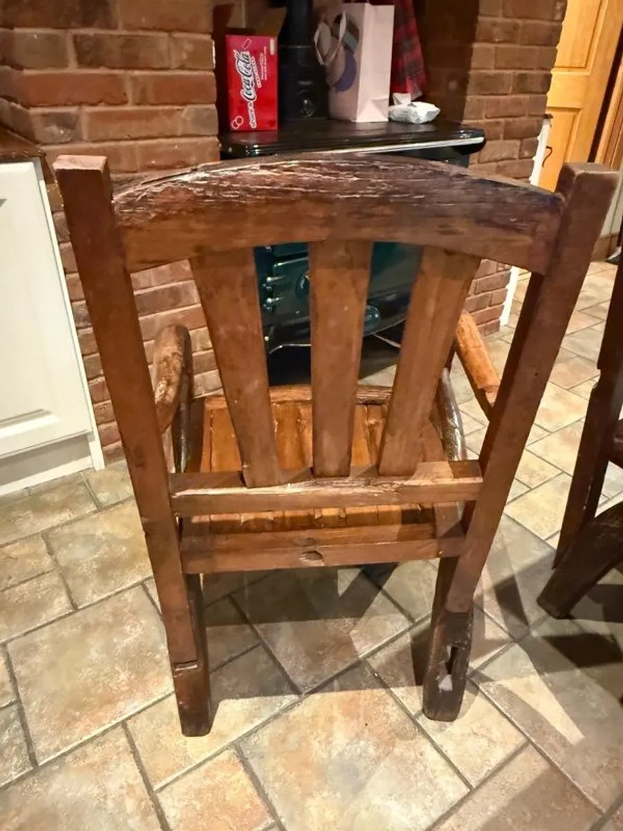 Dining table with 6 chairs genuine oak - Image 4