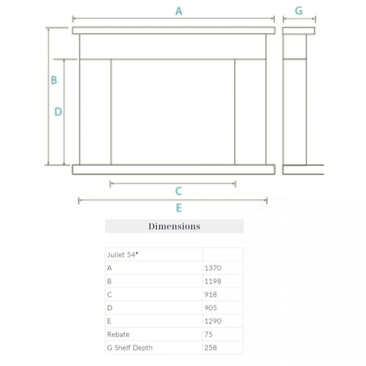 54'' Marble Juliet Fireplace in Ivory Pearl Finish - Image 2