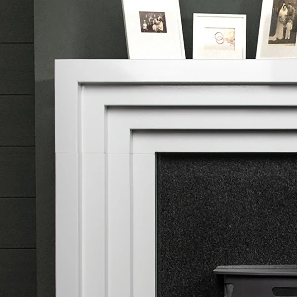 60'' Obsidian honed polar white fireplace surround - Image 2