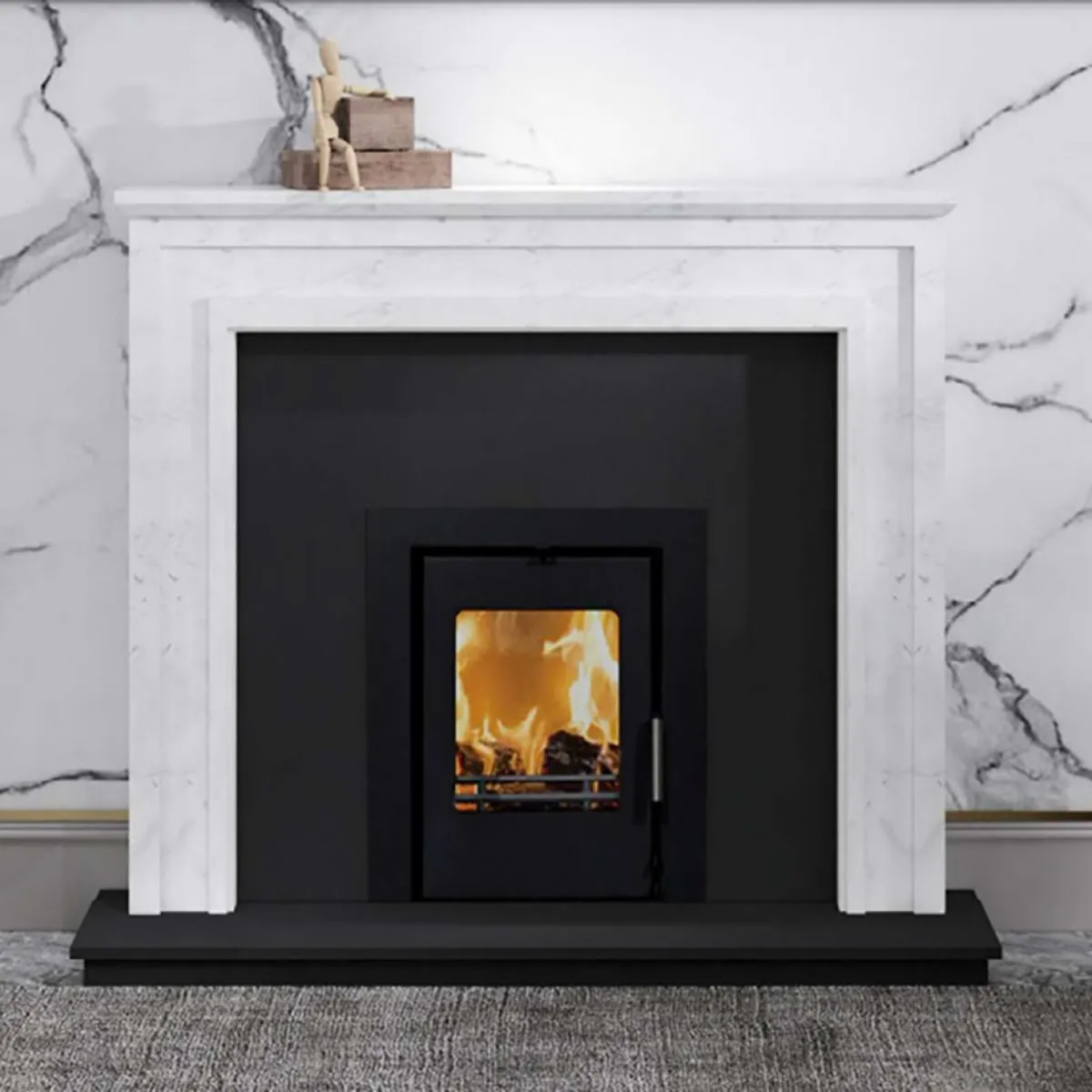 Pienza 54'' Ariston Carrara Fireplace - Image 1