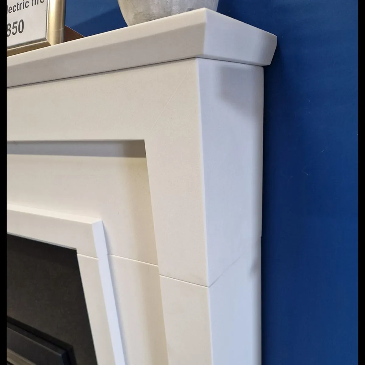 Pienza 54'' Marble Honed White Fireplace Surround - Image 2