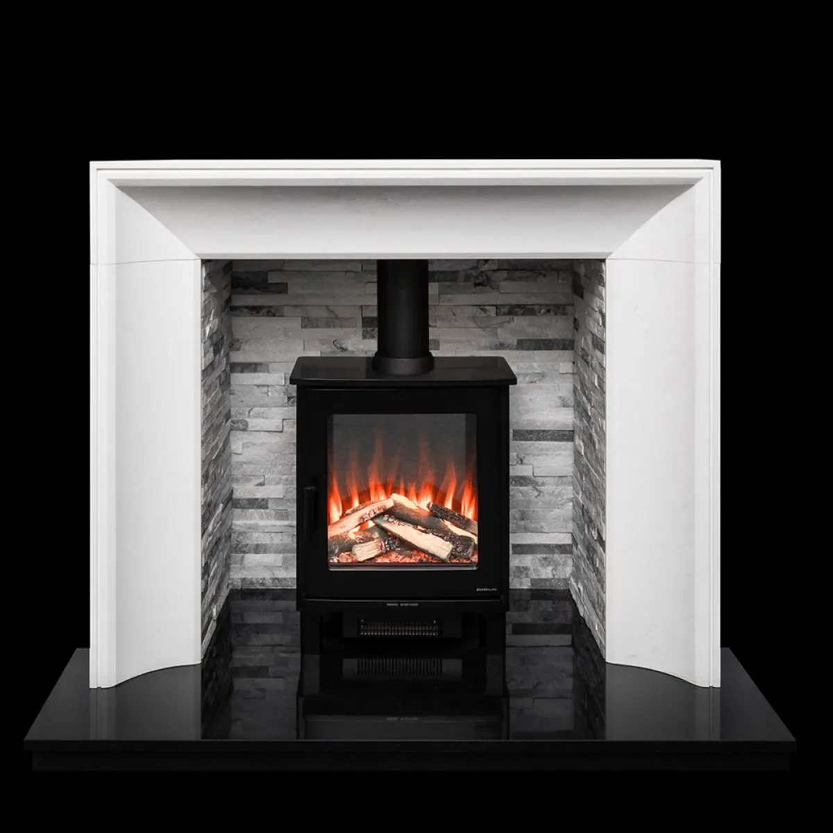 Gatsby 54'' Honed White Fireplace - Image 1