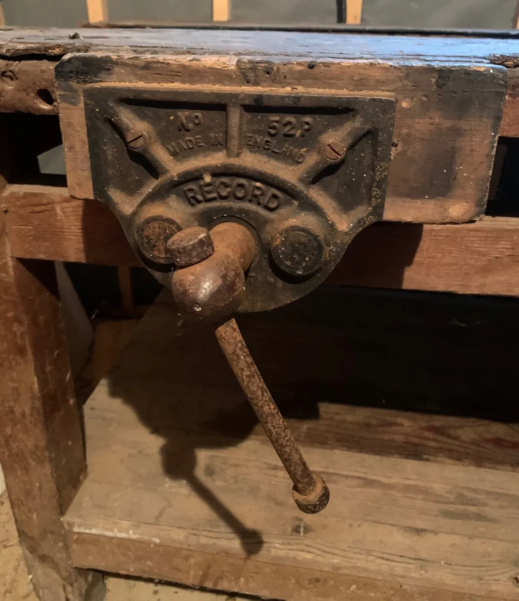 Vintage Carpenter Workbench with Original Vice - Image 2