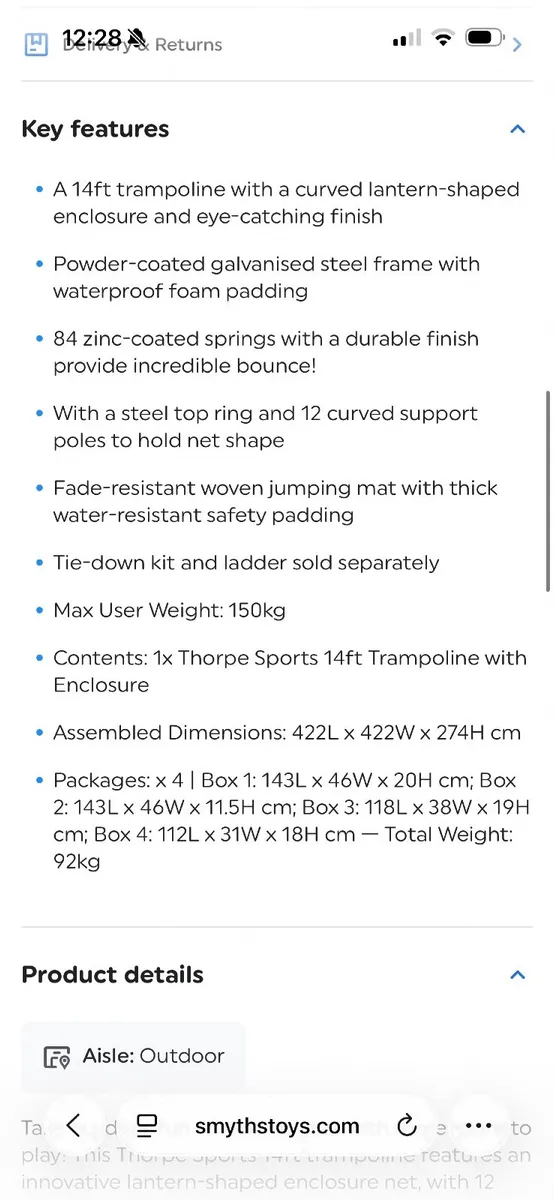 14ft Thorpe Trampoline - Image 2