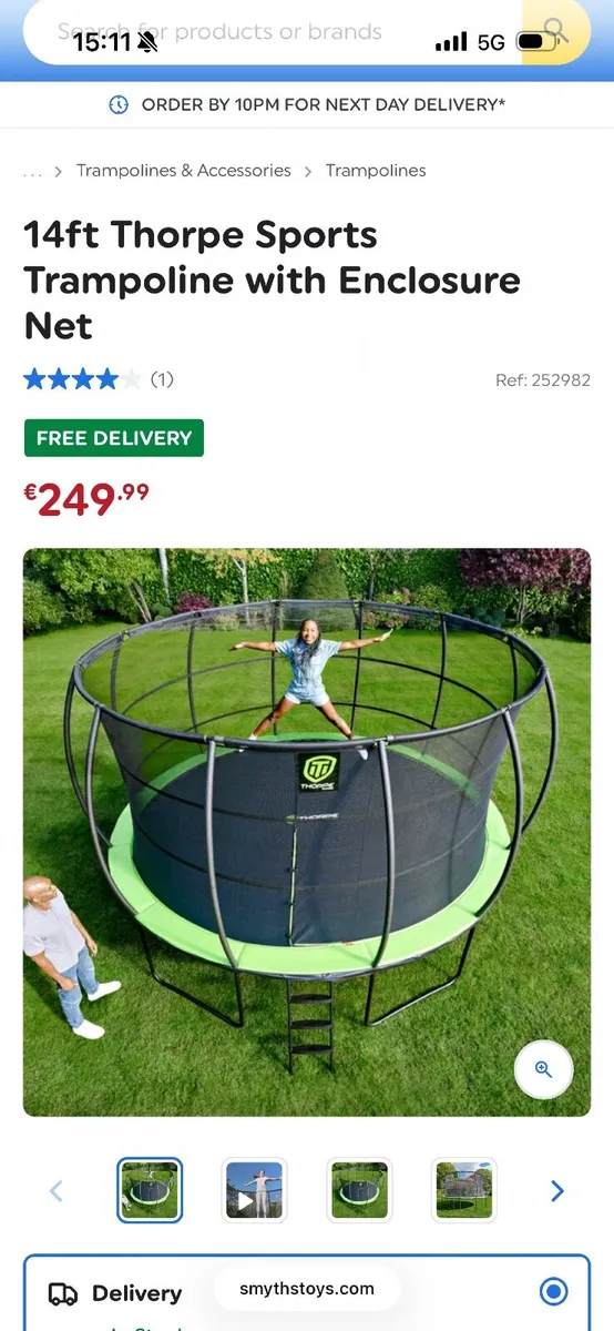 14ft Thorpe Trampoline - Image 1