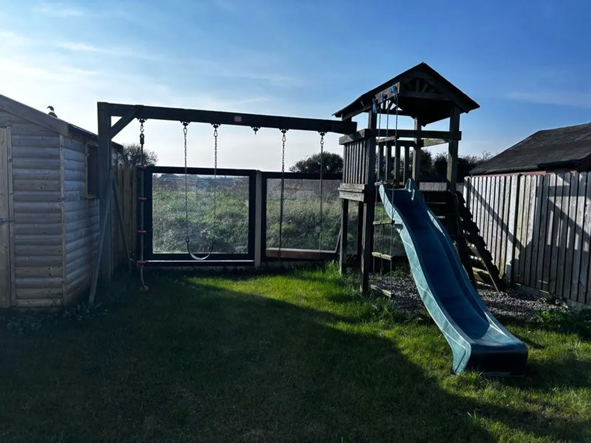 slide and swing set