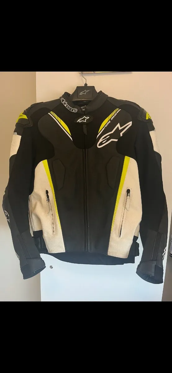 Alpinestars Atem V3 Leather Jacket - Black/White/F - Image 1
