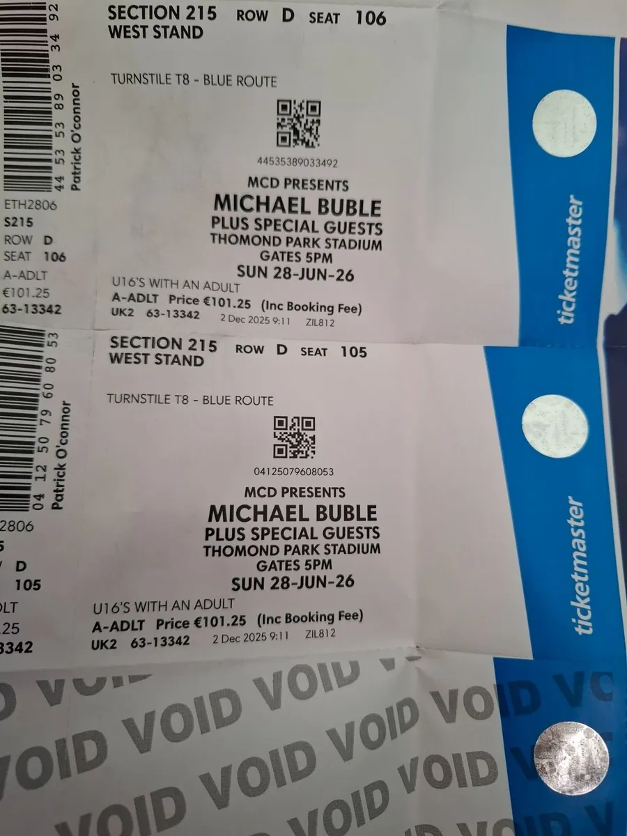 Thomond Park June 28th-Michael Buble tickets