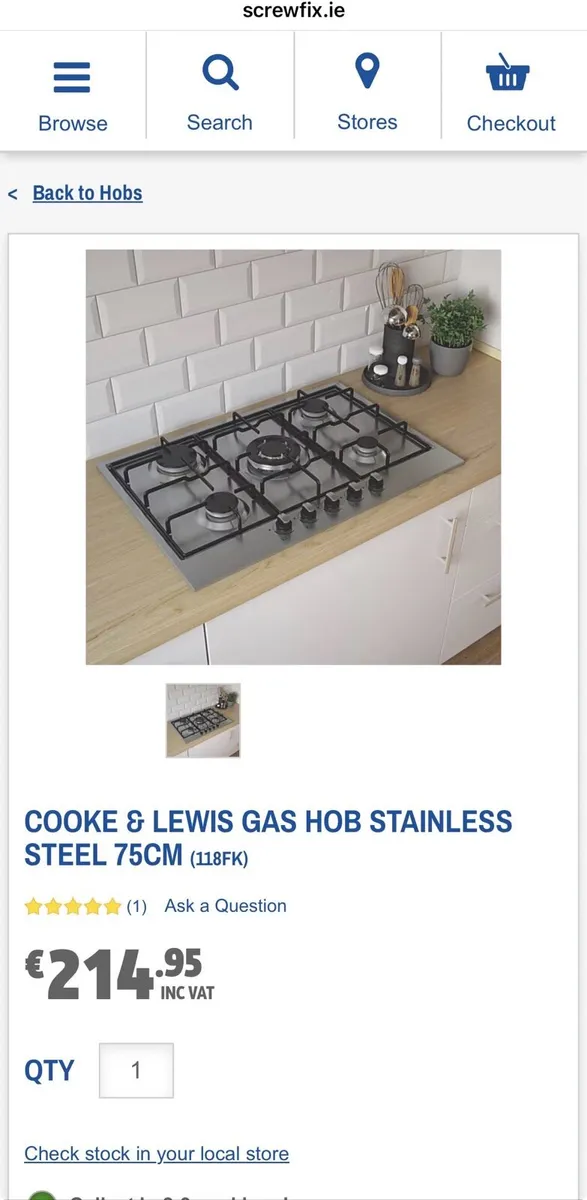 5 burner gas hob - Image 1