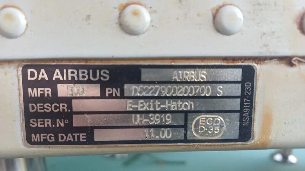 Airbus A319 F-GRHT Emergency Exit Window Table  Aviation Furniture - Image 2