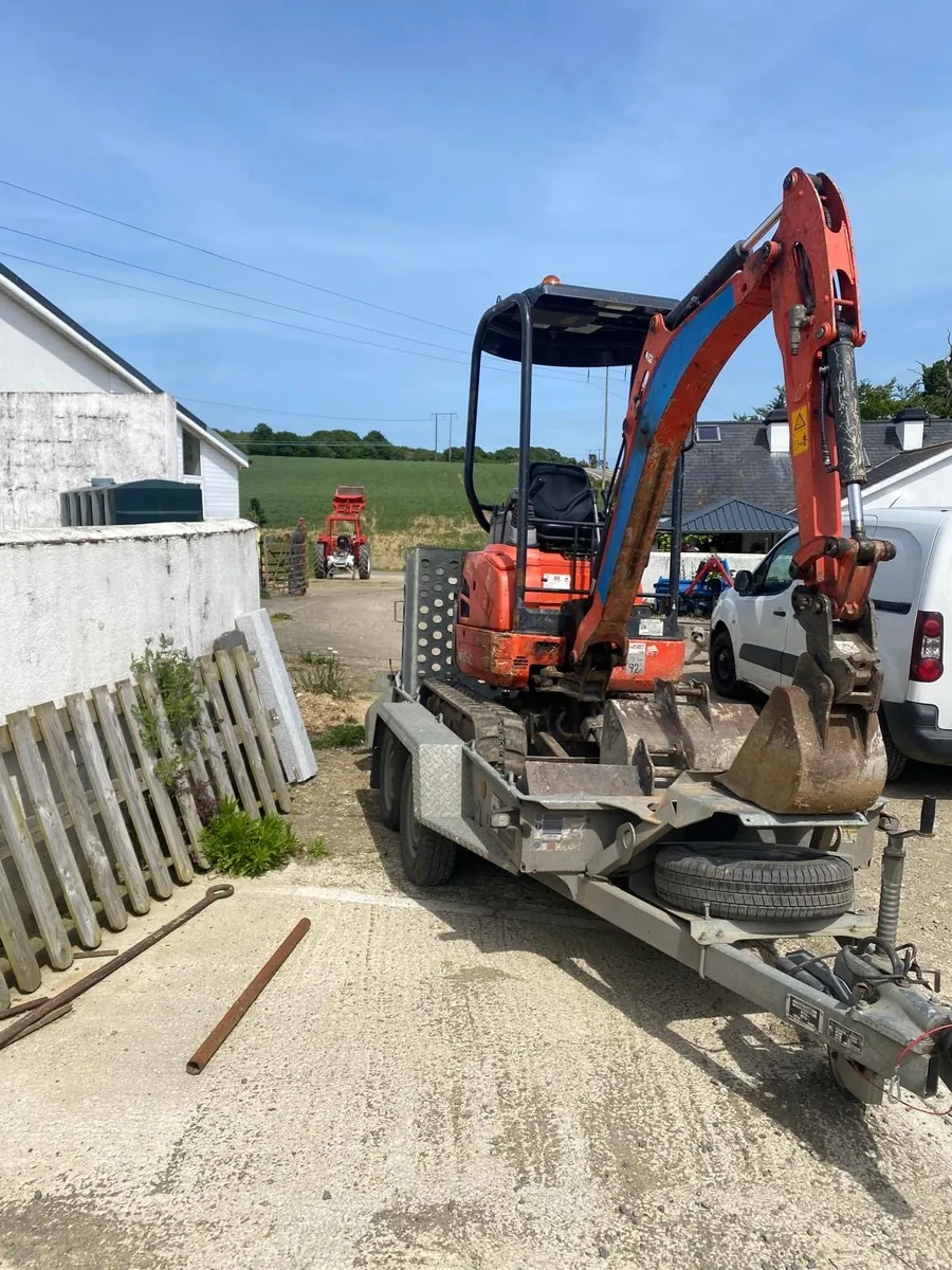 Kubota U17-3 mini excavator and 21 foot trailer - Image 1