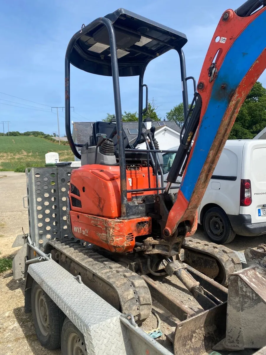 Kubota U17-3 mini excavator and 21 foot trailer - Image 2