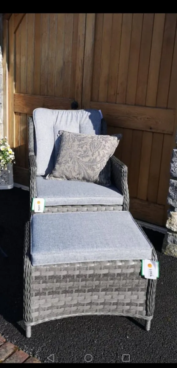 Brand New Pair Dark Grey Rattan Recliners - Image 1
