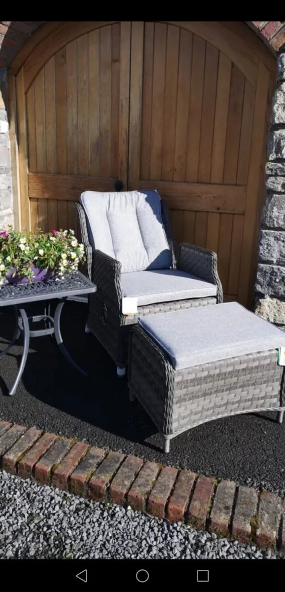 Brand New Pair Dark Grey Rattan Recliners - Image 2