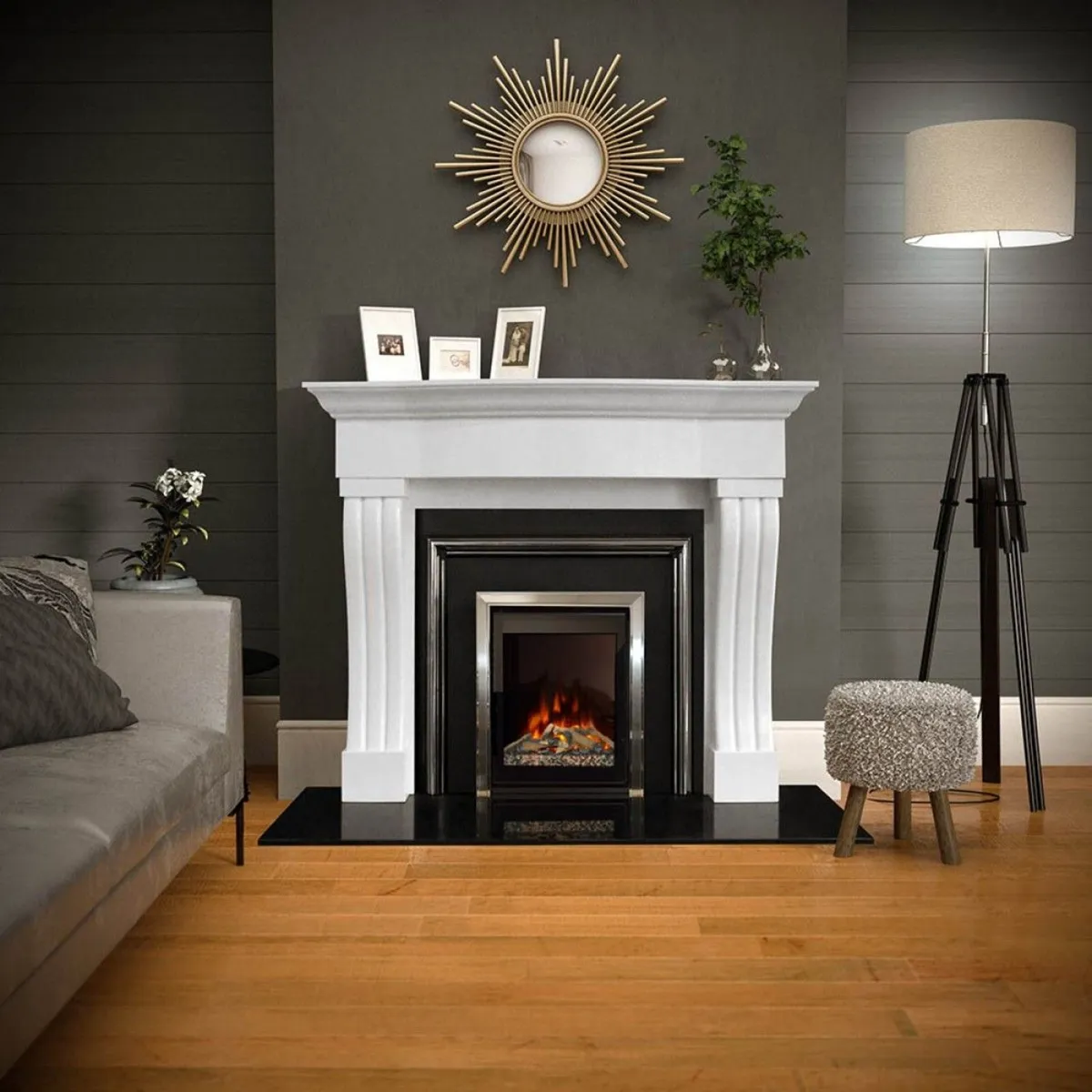 Winchester Polar White Marble Fireplace Surround - Image 1