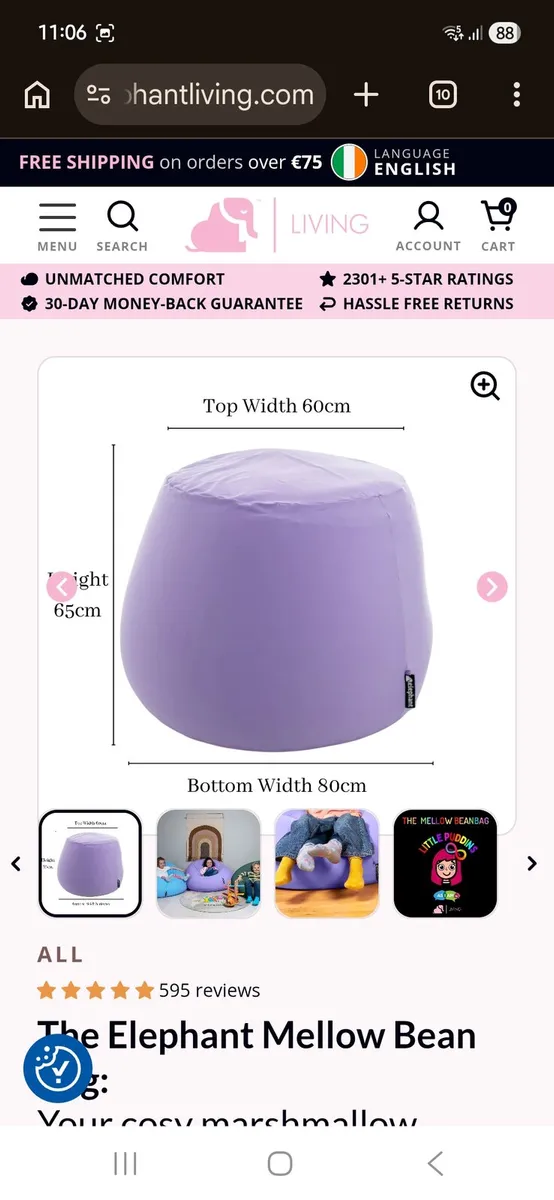 Bean bag- Elephant Mellow - Image 2